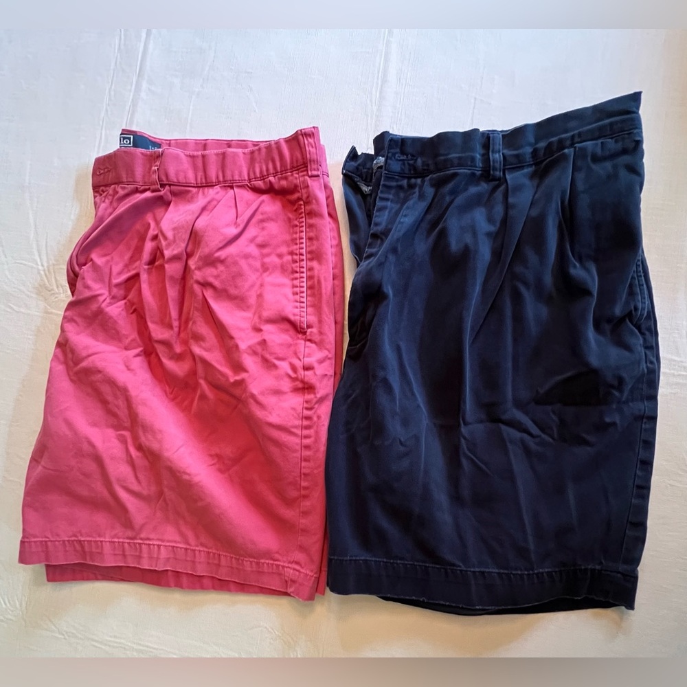 Men’s Polo Ralph Lauren 42W Pink and Navy Shorts Bundle Set